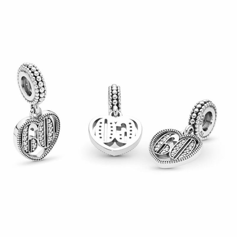 Pandora 60 Dangle Charm Ireland - Sterling Silver/Cubic Zirconia - 740138ZYT